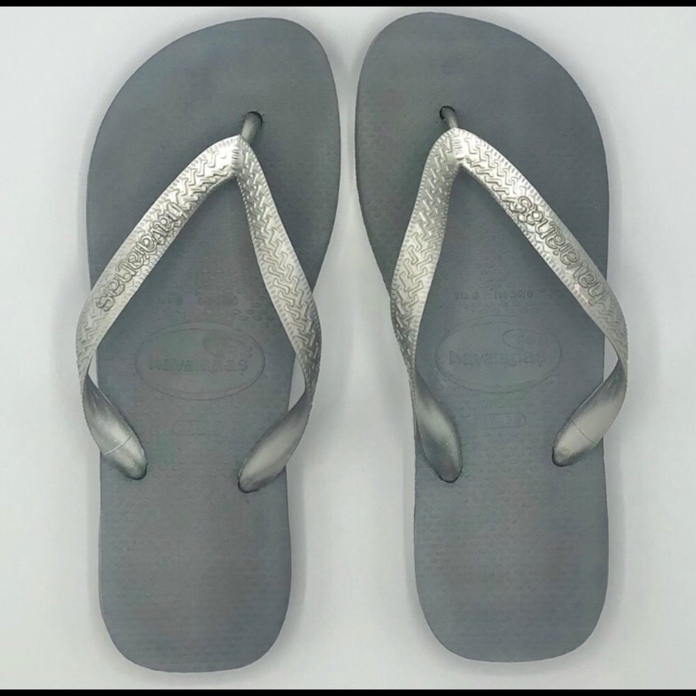 Havianas Silver Flip Flops